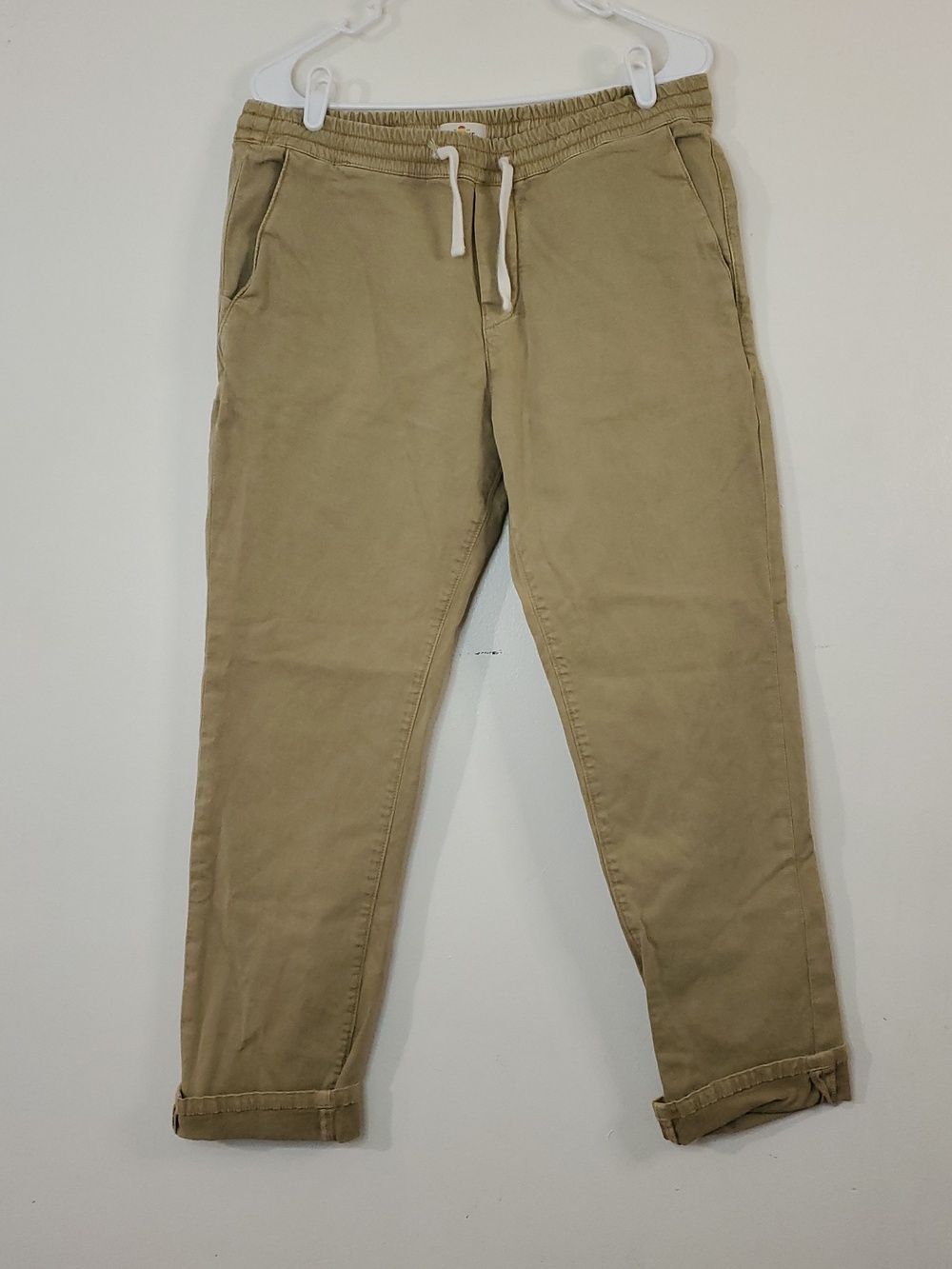 Marine Layer Mens Saterday Twill Slim Fit Pants Size Large Khaki Tan Preppy